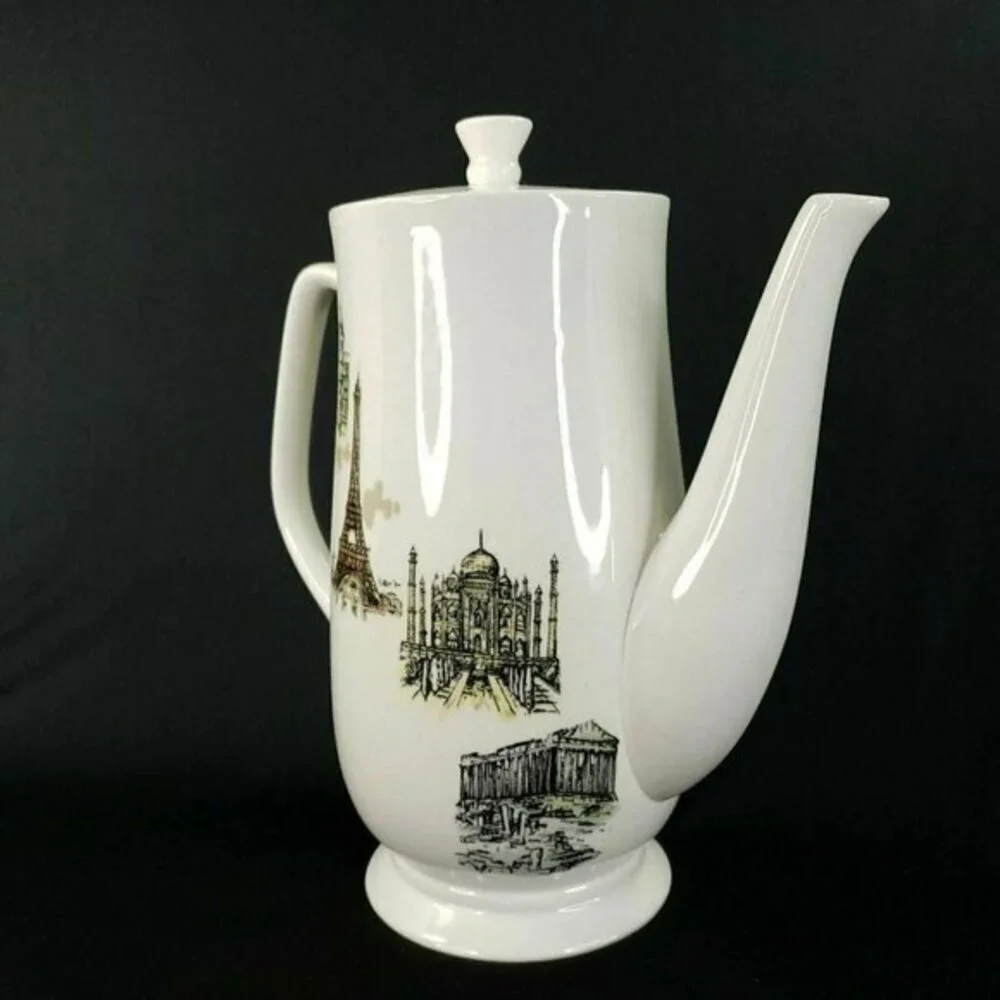Kaysons‎ International Ironstone Coffee Tea Pot Fine China Japan MCM  Vtg 1966